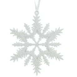 Suspension de Noël (D13 cm) Flocon éclat givré Blanc