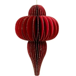 Suspension de Noël en papier (H20 cm) fermeture Magnétique Rouge