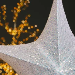 Suspension géante (D135 cm) Étoile de Noël Christmas pailleté Irisé