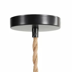 Suspension lumineuse chanvre (H90 cm) Corde Naturel et noir