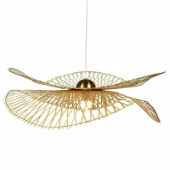 Suspension lumineuse en bambou (D55 cm) Mérida Naturel