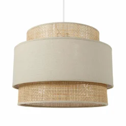 Suspension lumineuse en rotin (D40 cm) Solara Beige