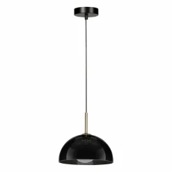 Suspension lumineuse en verre (D20 cm) Luméa Noir