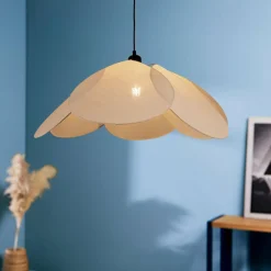 Suspension lumineuse tissu Pétale (D69 cm) Luminosa Beige