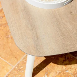 Table basse de jardin carrée aluminium Amalfi Blanc