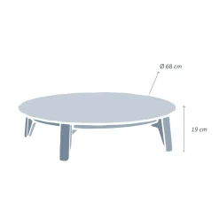 Table basse de jardin ronde (D68 cm) Monte Carlo Blanc