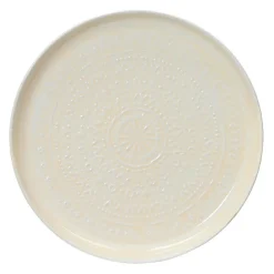Table d'appoint ronde (H43 cm) Plateau émaillé Crème