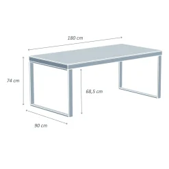 Table de jardin en aluminium et céramique 8 places (180 x 90 cm) Kore Gris anthracite