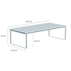 Table de jardin en aluminium et céramique 10 places (240 x 120 cm) Kore Gris et gris anthracite