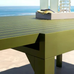 Table de jardin extensible aluminium 12 places (200/320 x 100 cm) Murano Vert olive
