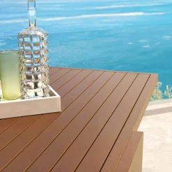 Table de jardin extensible aluminium 12 places (200/320 x 100 cm) Murano Bronze