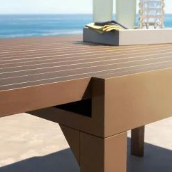 Table de jardin extensible aluminium 12 places (200/320 x 100 cm) Murano Bronze