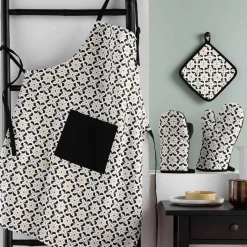 Tablier de cuisine coton avec poche (60 x 84 cm) Solaris Noir