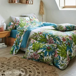 Taie de traversin coton (L200 cm) Sumatra Paon Multicolore
