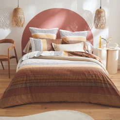 Taie de traversin coton (L200 cm) Niagara Marron châtaigne