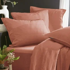 Taie de traversin lyocell Tencel™ lavé (27 x 185 cm) Olivia Terracotta