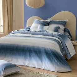 Taie de traversin percale de coton (200 cm) Esteban Bleue