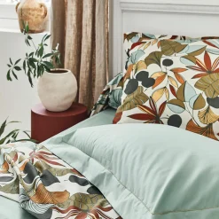 Taie de traversin percale de coton (L200 cm) Cascade Multicolore