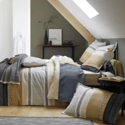 Taie de traversin percale de coton (L200 cm) Marlow Grise
