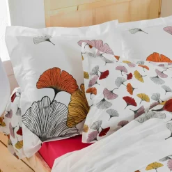 Taie de traversin percale de coton (L200 cm) Ginkgo Multicolore
