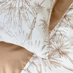 Taie d'oreiller carrée coton (63 x 63 cm) Lara Marron
