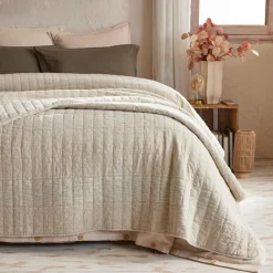 Taie d'oreiller carrée coton (60 x 60 cm) Lena Beige sable