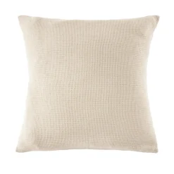 Taie d'oreiller carrée coton nid d'abeille (60 x 60 cm) Eva Beige