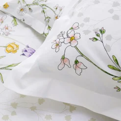 Taie d'oreiller carrée coton (65 x 65 cm) Foliflora Blanche