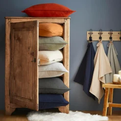 Taie d'oreiller carrée flanelle de coton (80 x 80 cm) Nina Bleu nuit