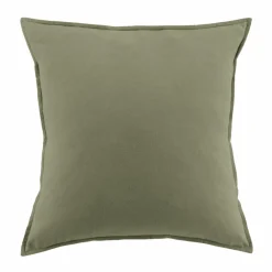 Taie d'oreiller carrée flanelle de coton (80 x 80 cm) Nina Vert romarin