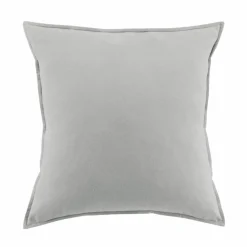 Taie d'oreiller carrée flanelle de coton (63 x 63 cm) Nina Gris clair