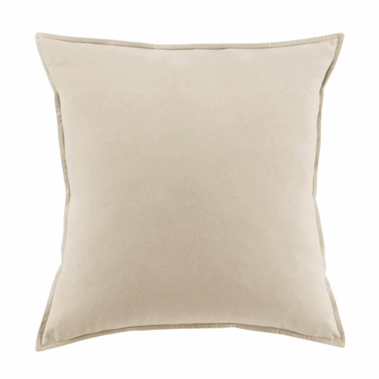 Taie d'oreiller carrée flanelle de coton (80 x 80 cm) Nina Beige