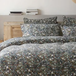 Taie d'oreiller carrée gaze de coton (60 x 60 cm) Constance Bleu nuit