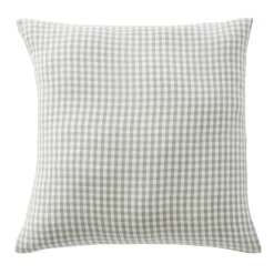 Taie d'oreiller carrée gaze de coton (60 x 60 cm) Gaïa vichy Vert eucalyptus