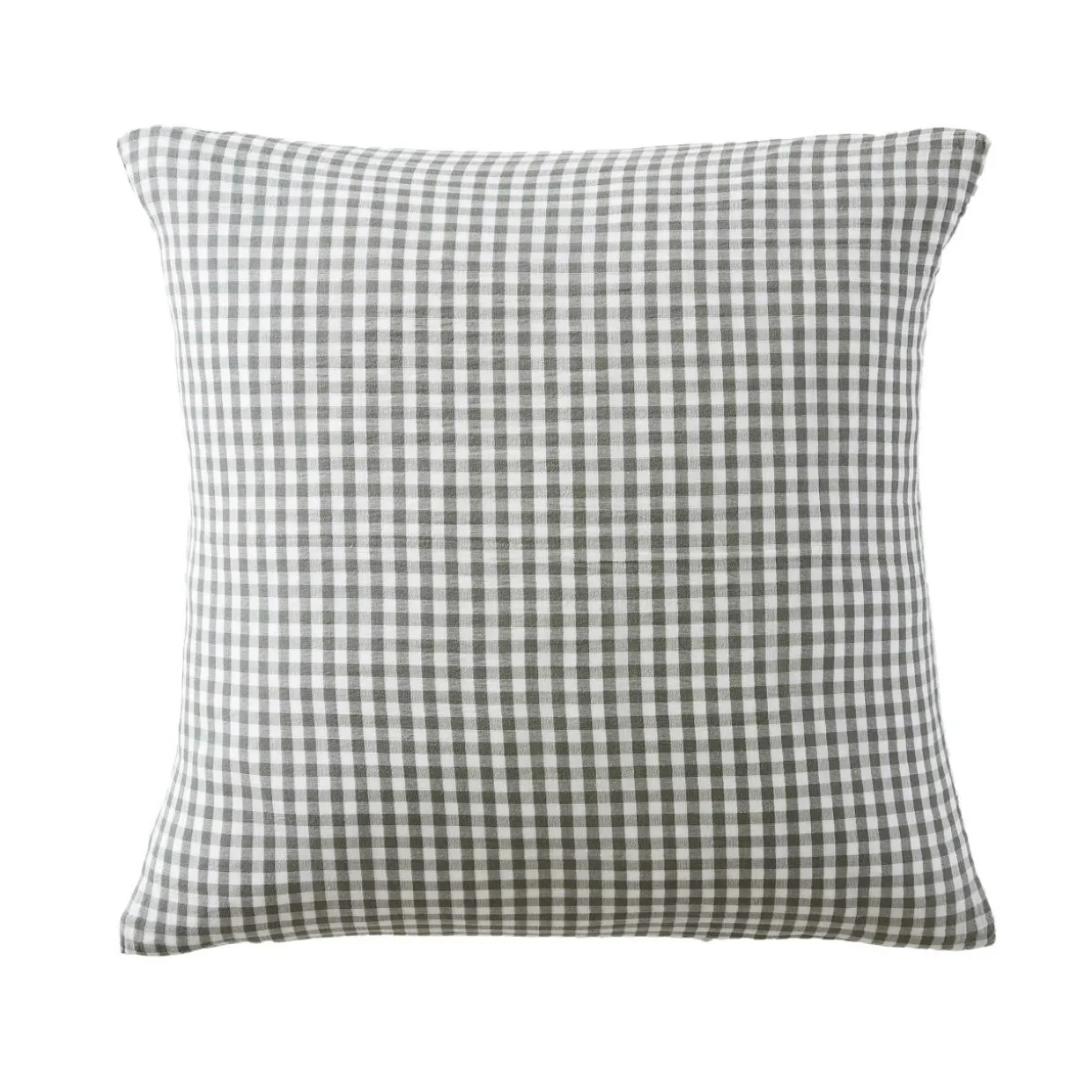 Taie d'oreiller carrée gaze de coton (80 x 80 cm) Gaïa Vichy Vert romarin