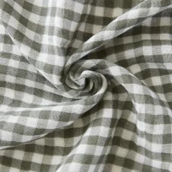 Taie d'oreiller carrée gaze de coton (80 x 80 cm) Gaïa Vichy Vert romarin