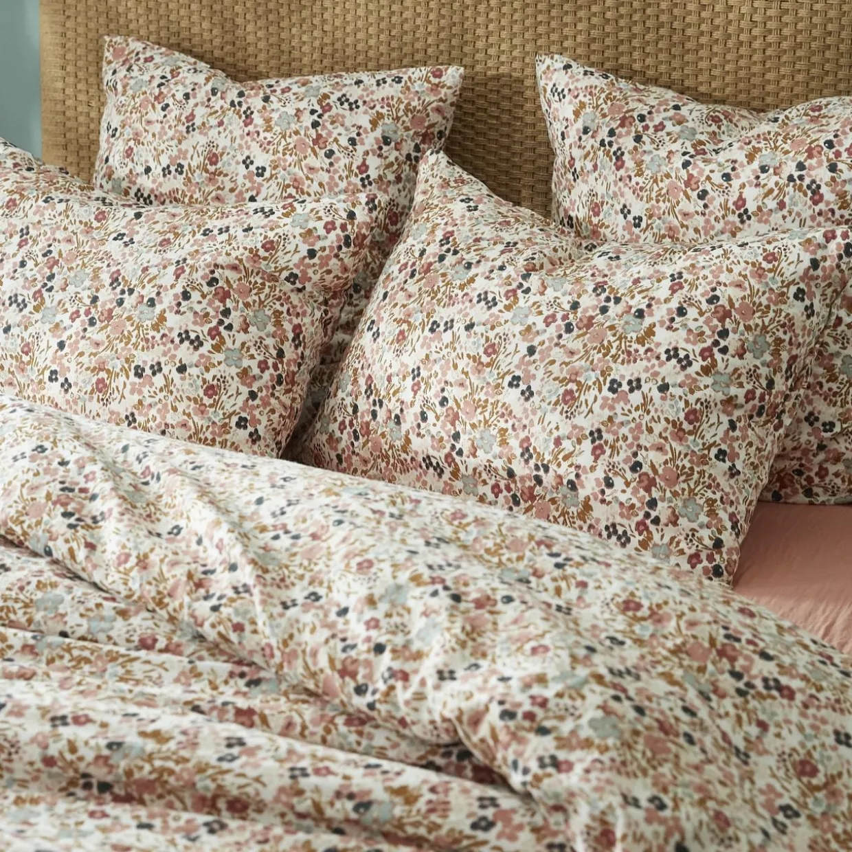 Taie d'oreiller carrée gaze de coton (60 x 60 cm) Constance Beige pampa