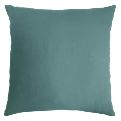 Taie d'oreiller carrée gaze de coton (80 x 80 cm) Gaïa Bleu canard