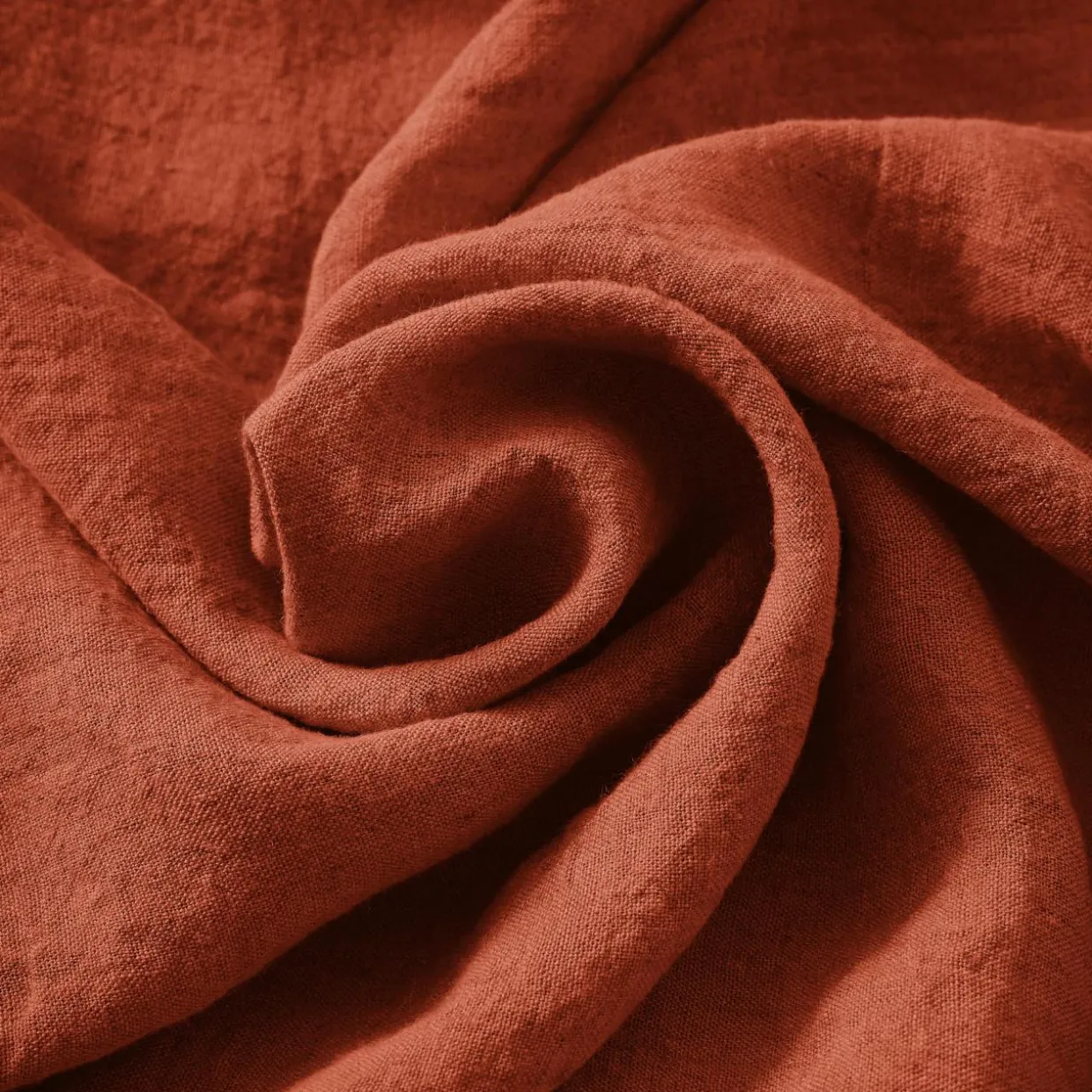 Taie d'oreiller carrée lin lavé (80 x 80 cm) Louise Terracotta