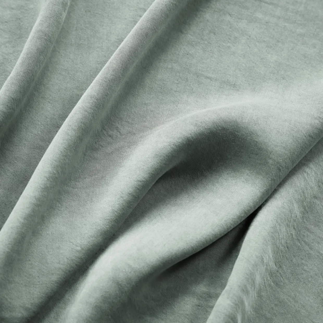 Taie d'oreiller carrée lyocell Tencel™ lavé (63 x 63 cm) Olivia Vert eucalyptus
