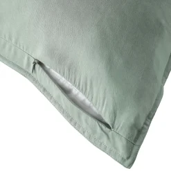 Taie d'oreiller carrée lyocell Tencel™ lavé (63 x 63 cm) Olivia Vert eucalyptus