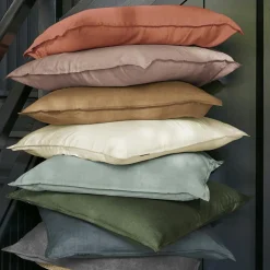 Taie d'oreiller carrée lyocell Tencel™ lavé (80 x 80 cm) Olivia Bleu stone