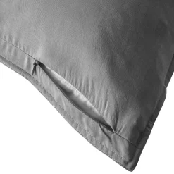 Taie d'oreiller carrée lyocell Tencel™ lavé (80 x 80 cm) Olivia Gris granit