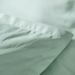 Taie d'oreiller carrée percale de coton (65 x 65 cm) Cali Vert eucalyptus