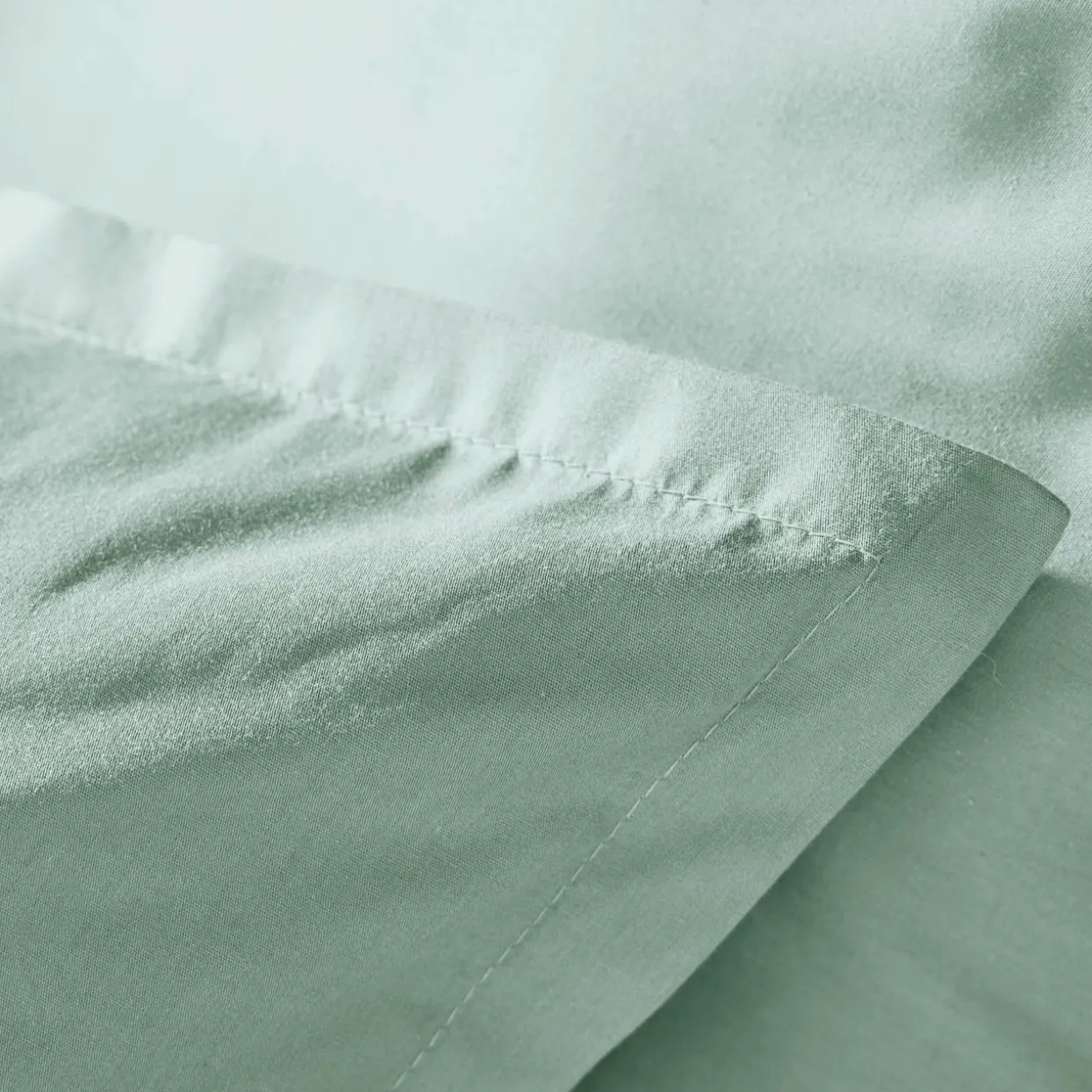 Taie d'oreiller carrée percale de coton (65 x 65 cm) Cali Vert eucalyptus