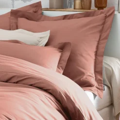Taie d'oreiller carrée percale de coton (80 x 80 cm) Cali Bois de rose