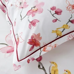 Taie d'oreiller carrée percale de coton (65 x 65 cm) Elisa Rose