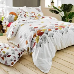 Taie d'oreiller carrée percale de coton (65 x 65 cm) Ginkgo Multicolore