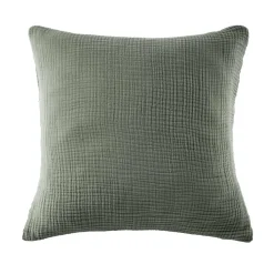 Taie d'oreiller quadruple gaze de coton (60 x 60 cm) Victoria x Gaïa Vert romarin