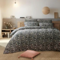 Taie d'oreiller rectangulaire gaze de coton (50 x 70 cm) Constance Bleu nuit